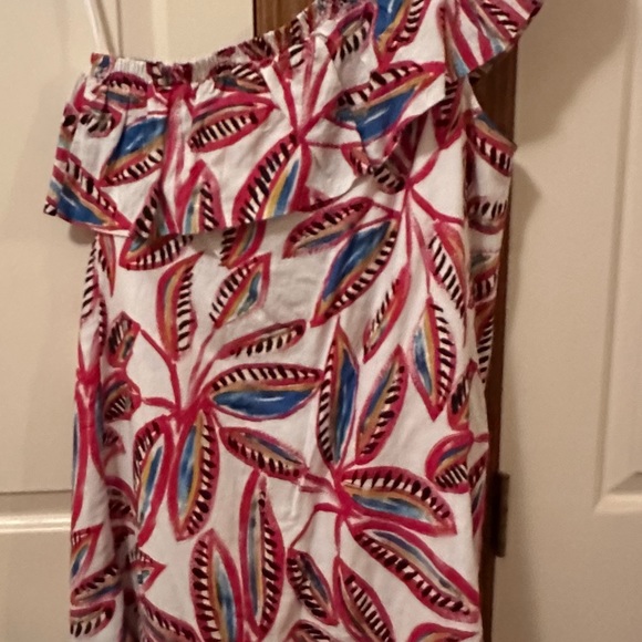 J Crew multi color one shoulder women’s dress. Size M - Picture 4 of 11